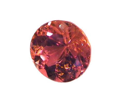 Rubellite du Brésil, ronde, rouge/orange